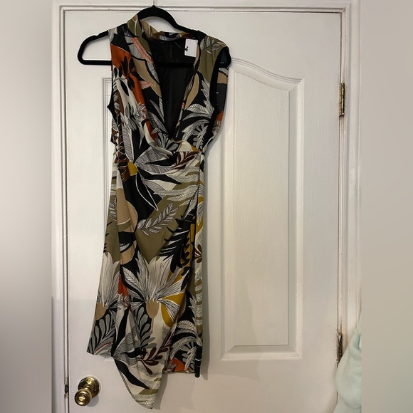 NEW MNG DRESS floral midi sheath - Picture 1 of 12